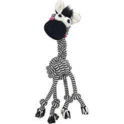 Frisco Zebra Rope Squeaky Dog Toy