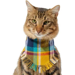 Frisco Blue/Yellow Plaid Dog & Cat Flannel Bandana -Best Pet Supplies 267901 PT3. AC SS1800 V1637677287