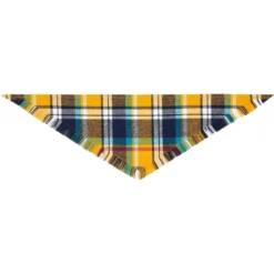 Frisco Blue/Yellow Plaid Dog & Cat Flannel Bandana -Best Pet Supplies 267901 PT4. AC SS1800 V1637689929