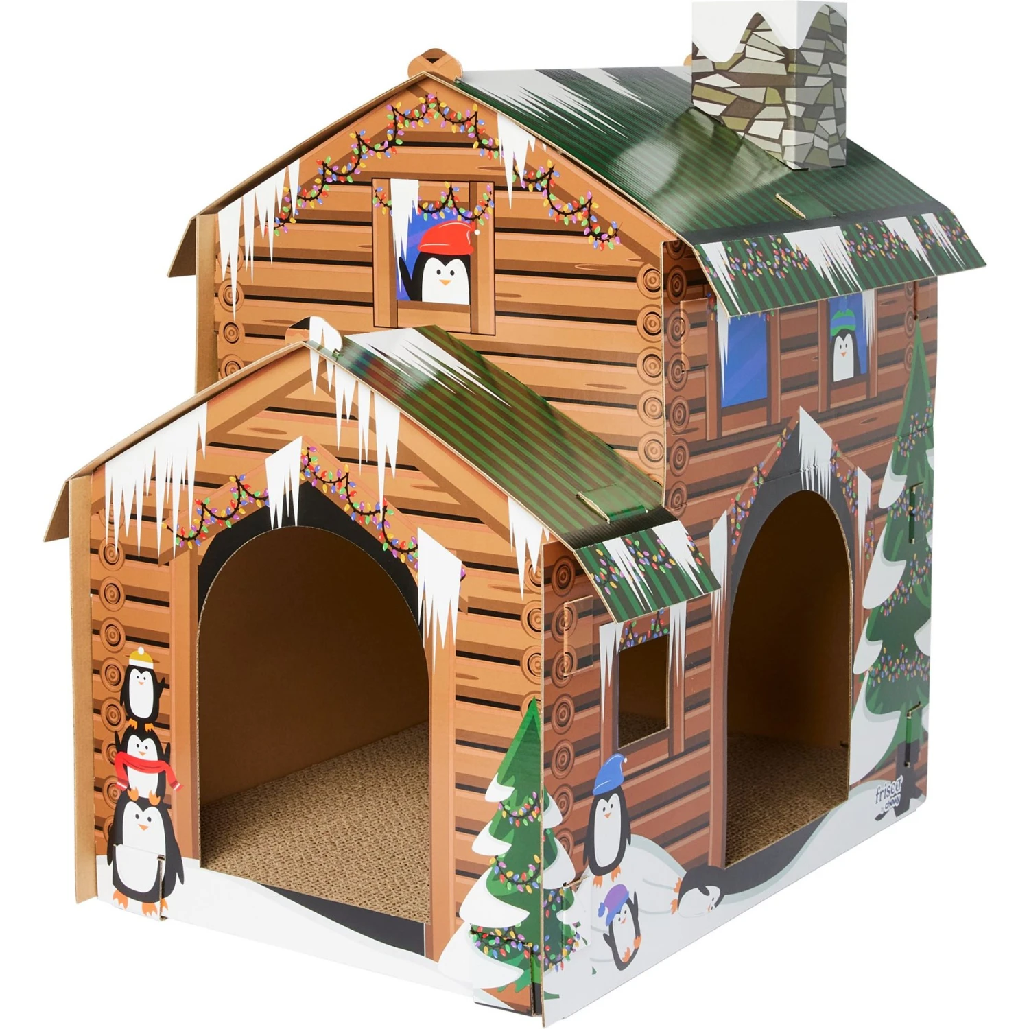 Frisco Holiday Log Cabin Cardboard Cat House 1 Frisco Holiday Log Cabin Cardboard Cat House