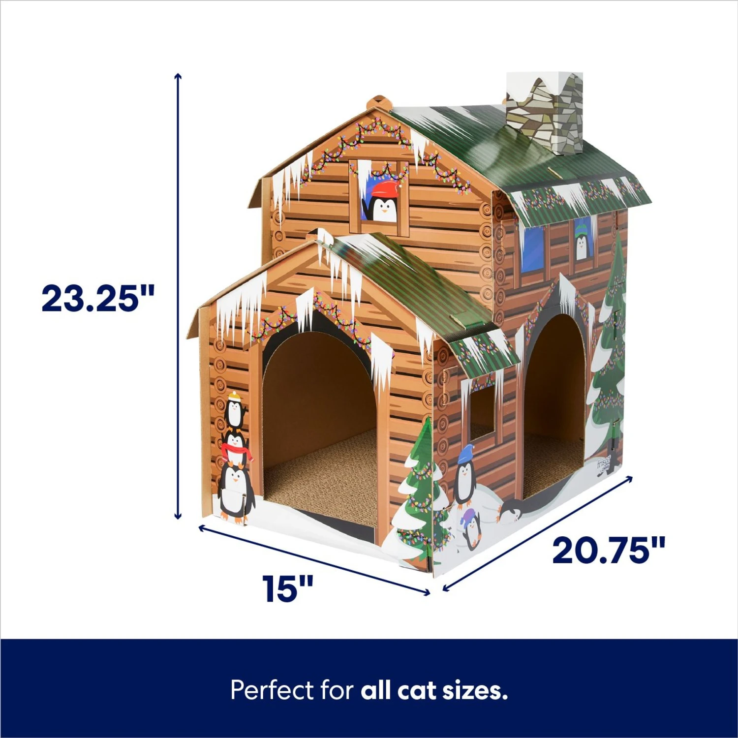 Frisco Holiday Log Cabin Cardboard Cat House & Frisco Holiday Santa's Workshop Cardboard Cat House 3 Frisco Holiday Log Cabin Cardboard Cat House & Frisco Holiday Santa's Workshop Cardboard Cat House - Image 3