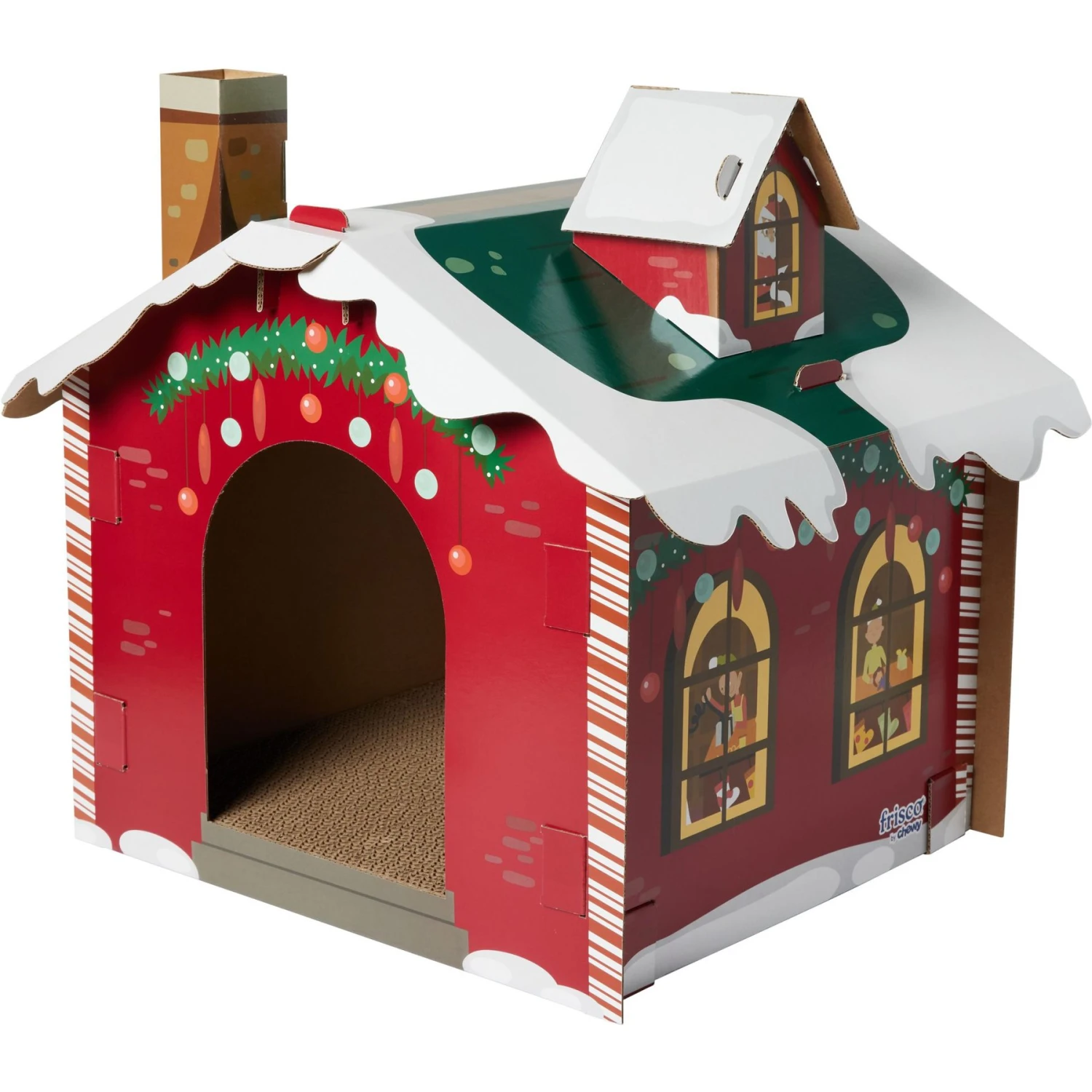 Frisco Holiday Log Cabin Cardboard Cat House & Frisco Holiday Santa's Workshop Cardboard Cat House 6 Frisco Holiday Log Cabin Cardboard Cat House & Frisco Holiday Santa's Workshop Cardboard Cat House - Image 6