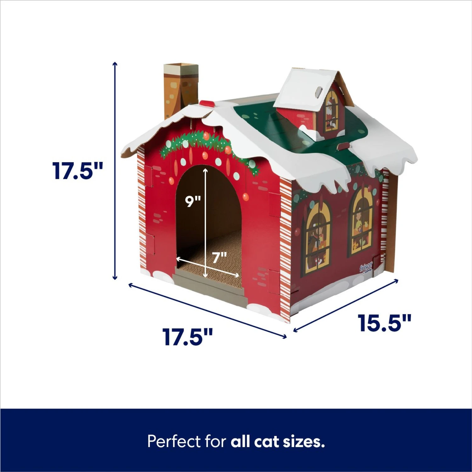 Frisco Holiday Log Cabin Cardboard Cat House & Frisco Holiday Santa's Workshop Cardboard Cat House 7 Frisco Holiday Log Cabin Cardboard Cat House & Frisco Holiday Santa's Workshop Cardboard Cat House - Image 7