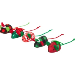 Frisco Holiday Santa Hat & Mistletoe Cat Tracks Cat Toy & Frisco Holiday Mice Cat Toy With Catnip, 5 Count -Best Pet Supplies 986278 PT5. AC SS1800 V1698258405