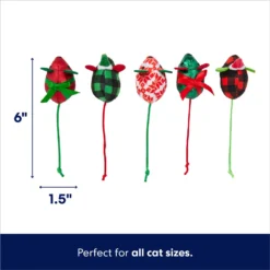 Frisco Holiday Santa Hat & Mistletoe Cat Tracks Cat Toy & Frisco Holiday Mice Cat Toy With Catnip, 5 Count -Best Pet Supplies 986278 PT6. AC SS1800 V1698258116